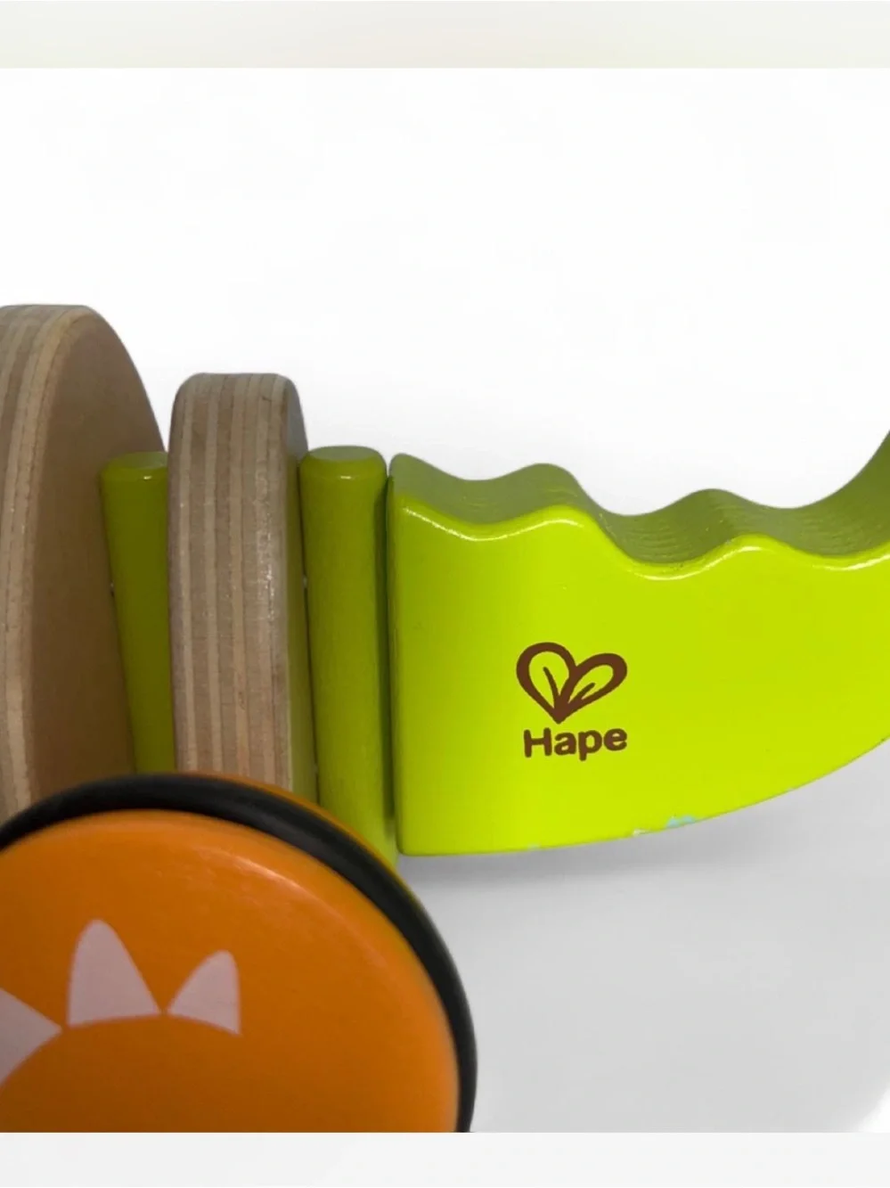 Hape Green & Orange Crocodile Pull Toy for Toddlers